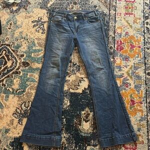 Rock and roll denim mid rise trousers